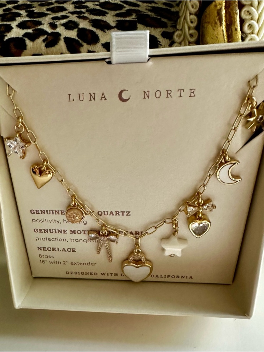 Luna Norte Heart & Charm Necklace - Gold
